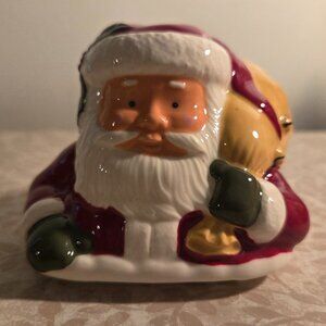 Longaberger Pottery Santa's Chimney Basket Topper